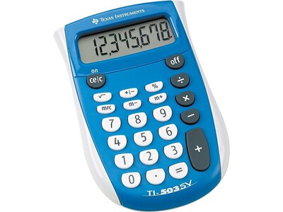 Texas Instruments TI-503SV 8-Digit Pocket Calculator, Blue