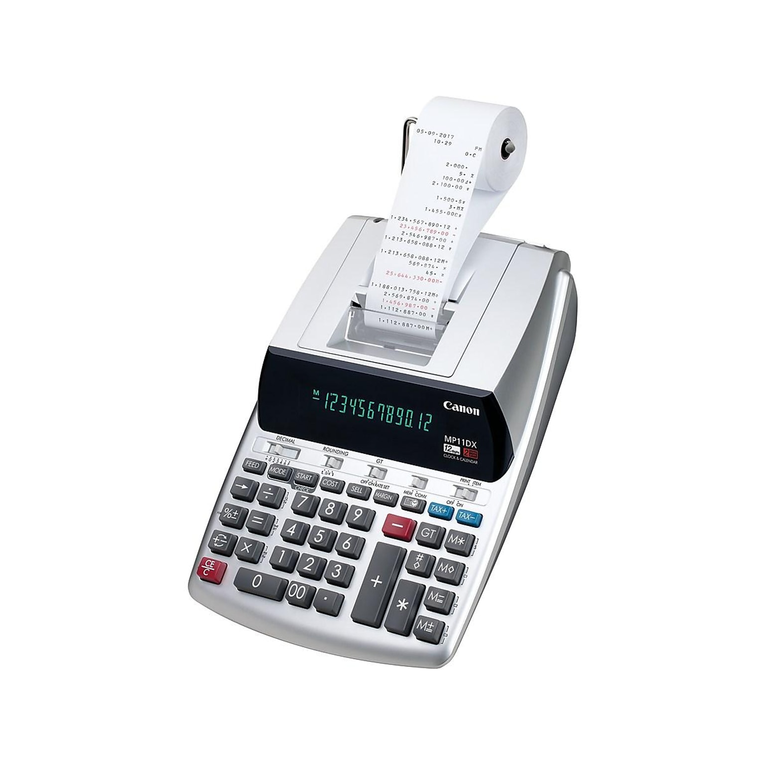 Canon (MP11DX-2) 12-Digit Desktop Calculator, Silver