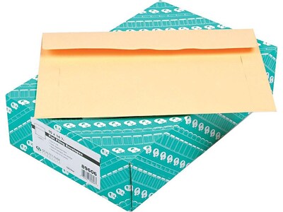 Quality Park Open End Document Envelopes, 10" x 14 3/4", Cameo Buff, 100/Box (QUA89606)