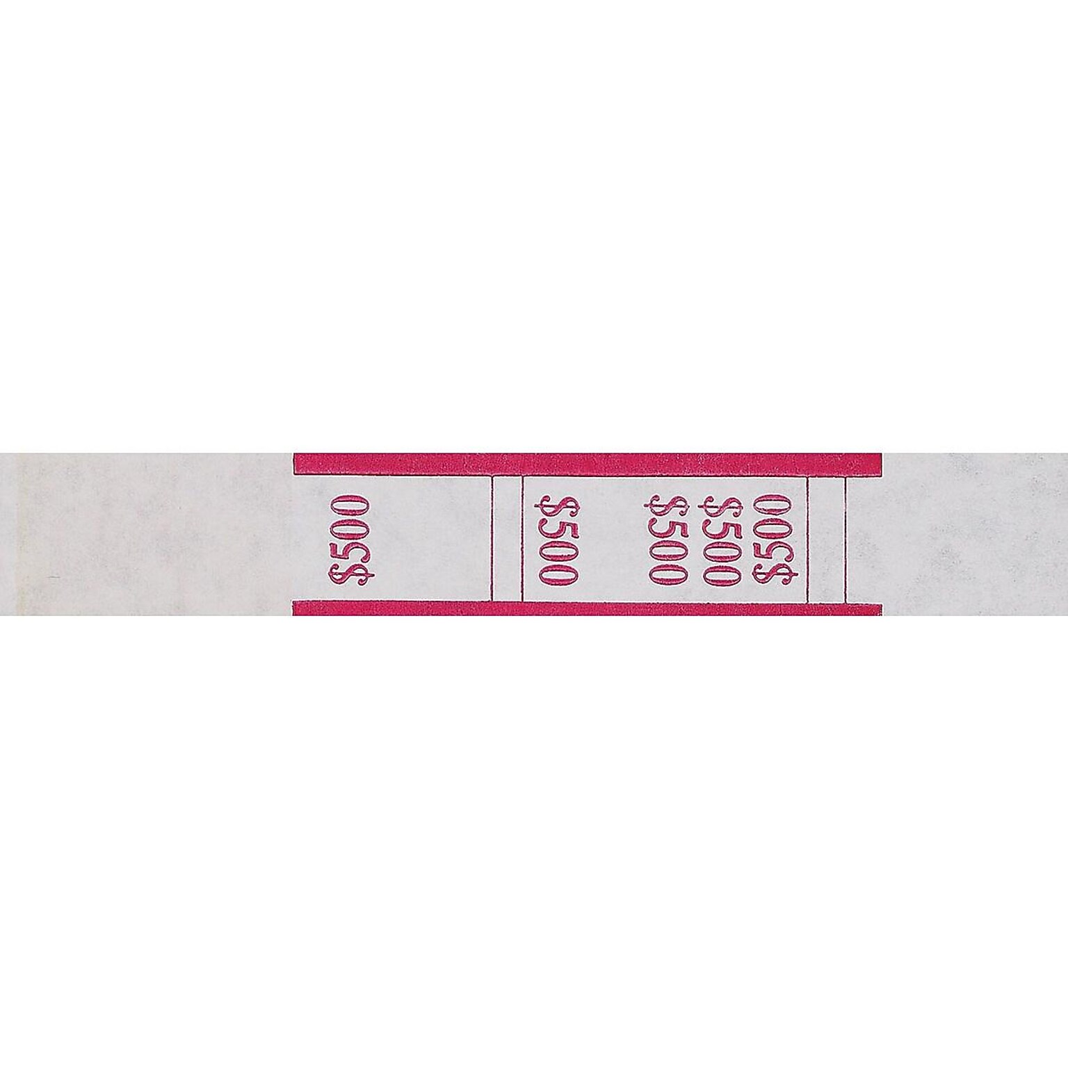 Pap-R Products Currency Straps, White with Red Print 1000/Pack (400500)