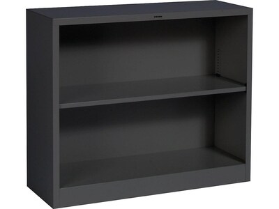 HON Brigade 2-Shelf 29"H Bookcase, Black Steel (HONS30ABCP)