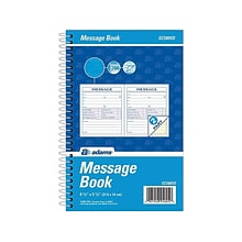 Adams Phone Message Pad, 5.5 x 8.5, Ruled, White, 100 Sheets/Pad (SC5805D)
