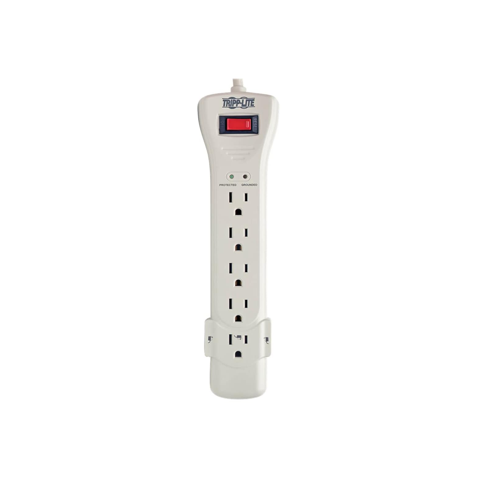 Tripp Lite Protect It! 7-Outlet Surge Protector, 7 Cord, Light Gray (TRPSUPER7)