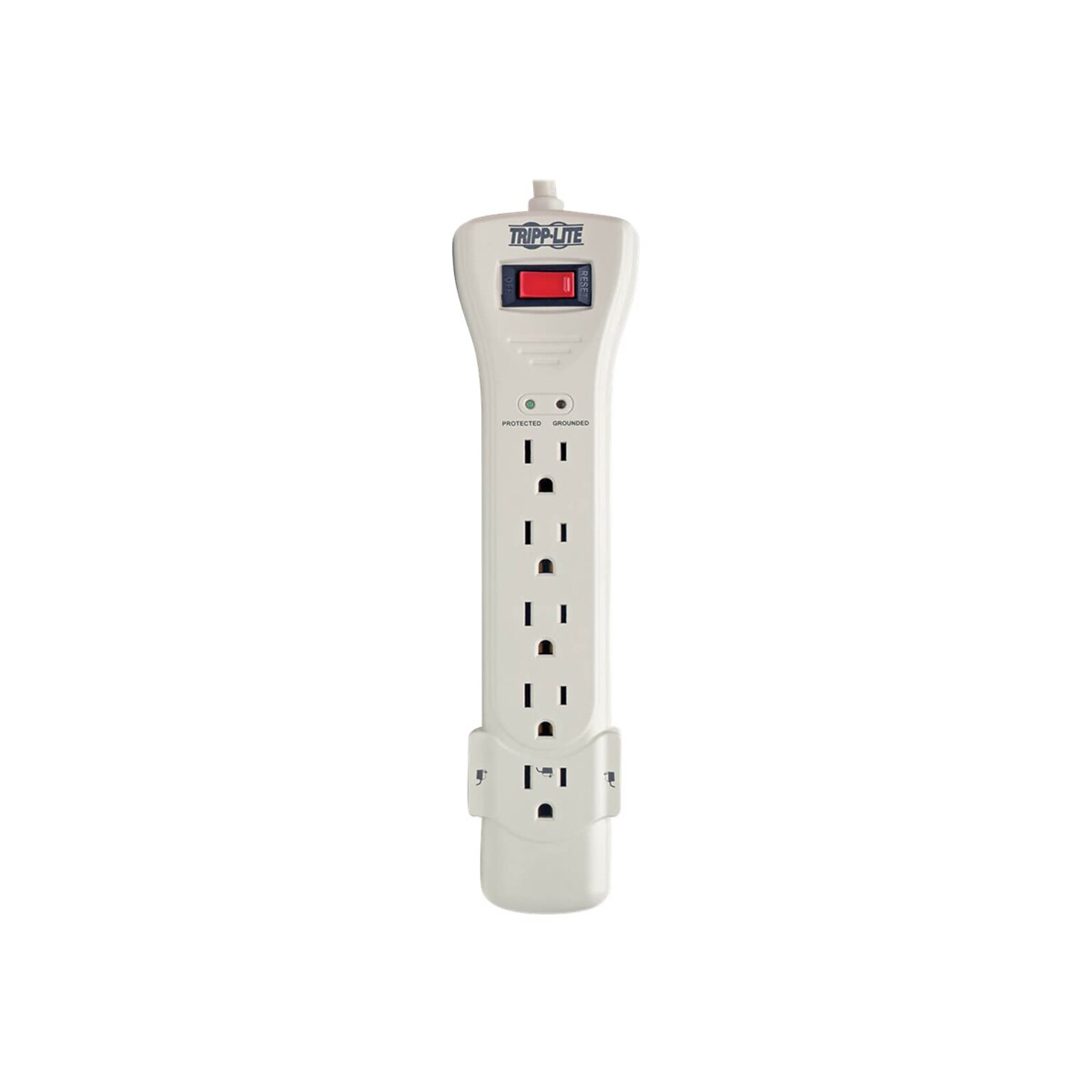 Tripp Lite Protect It! 7-Outlet Surge Protector, 7 Cord, Light Gray (TRPSUPER7)