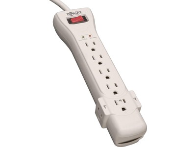 Tripp Lite Protect It! 7-Outlet Surge Protector, 7' Cord, Light Gray (TRPSUPER7)