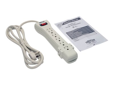 Tripp Lite Protect It! 7-Outlet Surge Protector, 7' Cord, Light Gray (TRPSUPER7)