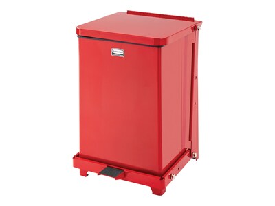 Rubbermaid Defenders Indoor Step Trash Can, Red Metal, 4 Gal. (FGST7EPLRD)