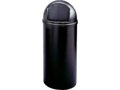 Rubbermaid Marshal Classic Indoor Trash Can w/Lid, Black Polyethylene, 15 Gal. (FG816088BLA)