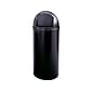 Rubbermaid Marshal Classic Indoor Trash Can w/Lid, Black Polyethylene, 15 Gal. (FG816088BLA)