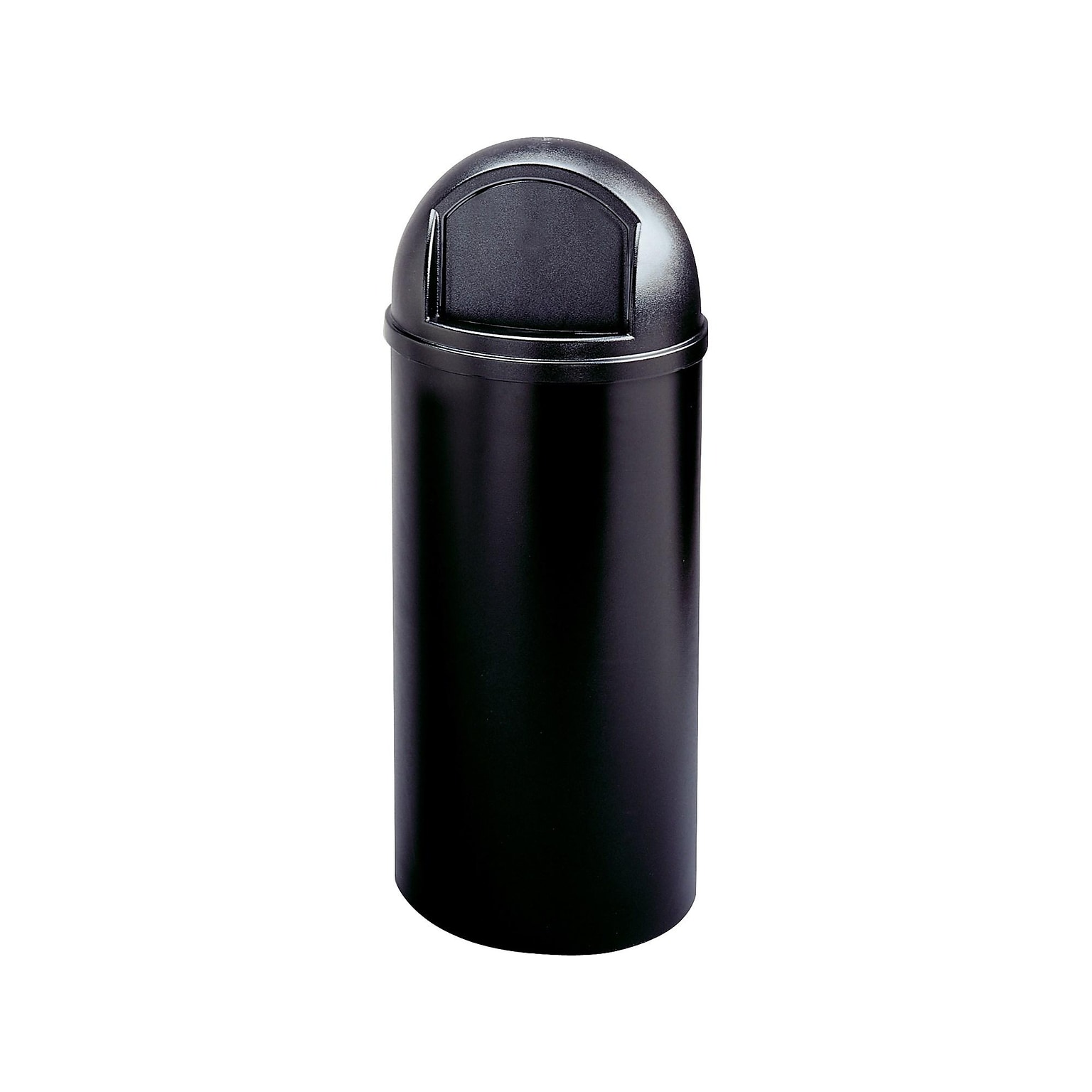 Rubbermaid Marshal Classic Indoor Trash Can w/Lid, Black Polyethylene, 15 Gal. (FG816088BLA)