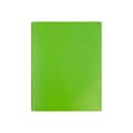 JAM Paper Plastic POP 2-Pocket  Folders with Metal Prong Fastener, Lime Green, 96/Carton (382ECligr)