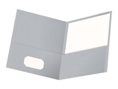 Oxford 2-Pocket Presentation Folders, Gray, 25/Box (OXF 57505)