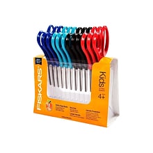 Fiskars Classpack 5 Stainless Steel Kids Scissors, Blunt Tip, Assorted Colors, 12/Pack (95017197J)