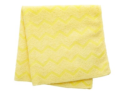 Rubbermaid HYGEN Microfiber Dry Cloths, Yellow, 12/Carton (FGQ61000YL00)