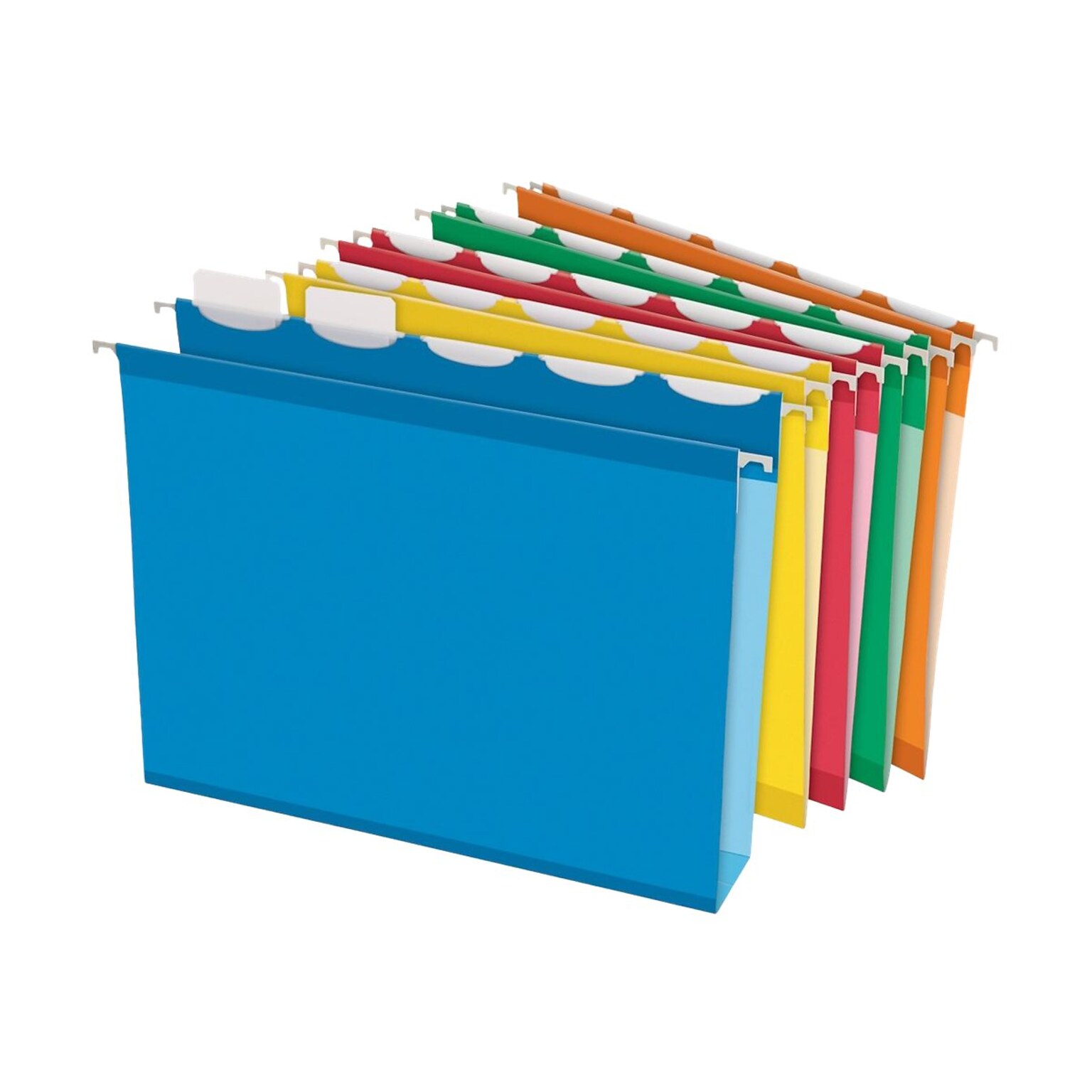 Pendaflex Ready-Tab Extra Capacity Reinforced Hanging File Folders, 5-Tab, Letter Size, Assorted Colors, 20/Box (PFX 42700)