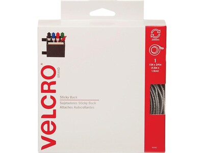 Velcro® Brand 3/4 x 15 Sticky Back Hook & Loop Fastener Roll, White (90082)