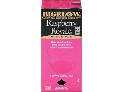 Bigelow Raspberry Royale Black Tea Bags, 28/Box (RCB003401)