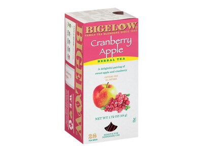 Bigelow Cranberry Apple Herbal Tea Bags, 28/Box (RCB004001)