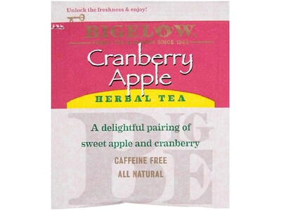 Bigelow Cranberry Apple Herbal Tea Bags, 28/Box (RCB004001)