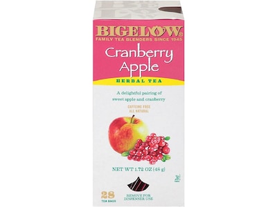 Bigelow Cranberry Apple Herbal Tea Bags, 28/Box (RCB004001)
