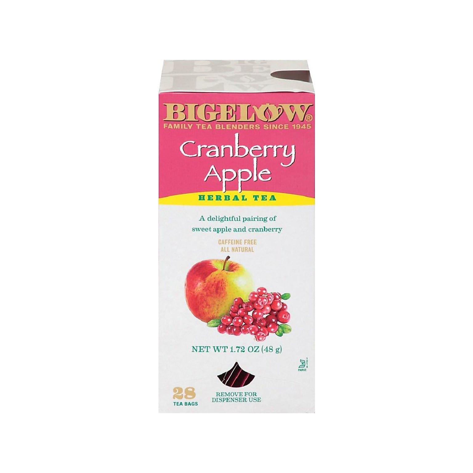 Bigelow Cranberry Apple Herbal Tea Bags, 28/Box (RCB004001)