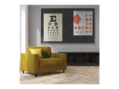 Best-Rite Rubber-Tak Bulletin Board, Euro Frame, 4'H x 8'W (321RH-97)