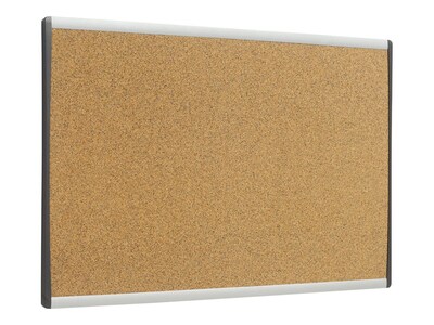 Quartet Arc Cubicle Cork Bulletin Board, Aluminum Frame, 14"H x 24"W (ARCB2414)