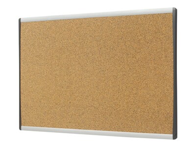 Quartet Arc Cubicle Cork Bulletin Board, Aluminum Frame, 14"H x 24"W (ARCB2414)