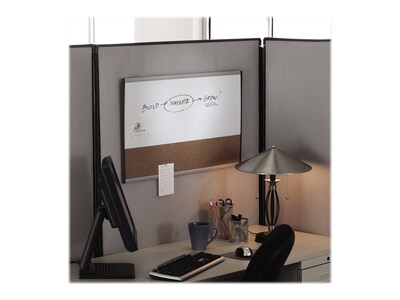 Quartet Arc Cubicle Cork & Dry Erase Whiteboard, Aluminum Frame, 2.5' x 1.5' (ARCCB3018)