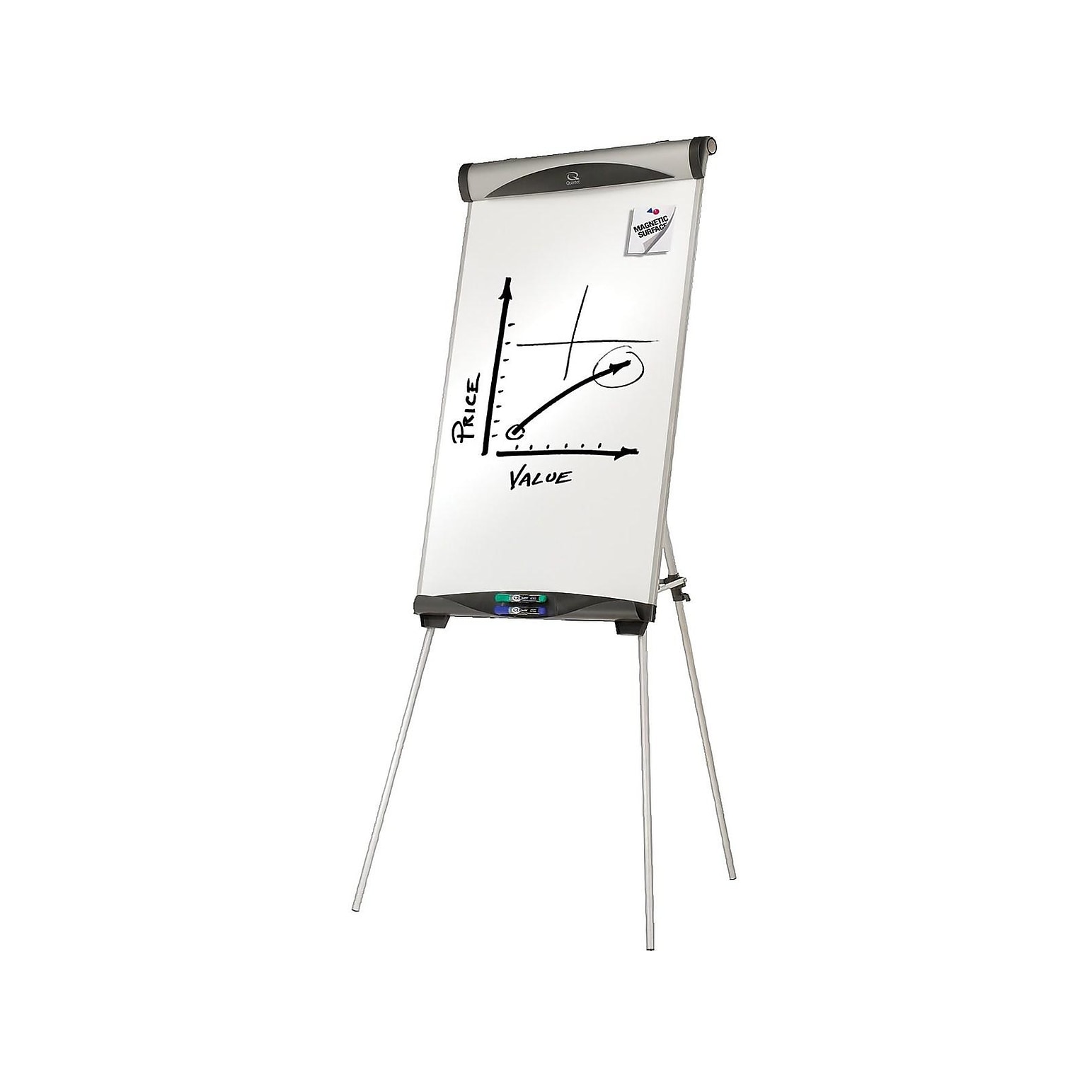 Quartet Euro Magnetic Easel, 73.5, Silver Metal (EU500E)