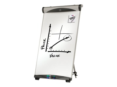 Quartet Euro Magnetic Easel, 73.5", Silver Metal (EU500E)