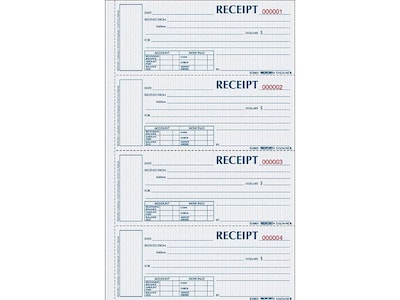 Rediform Money 3-Part Carbonless Receipt Book, 2.75 x 6.88, 200/Pack (S1657NCL)