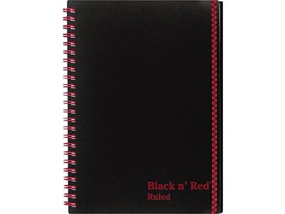 Black N Red Professional Notebooks, 5.875 x 8.25, Wide Ruled, 70 Sheets, Black (JDK-C67009)