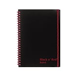 Black n Red Professional Notebook, 5-7/8 x 8-1/4, 70 Sheets, Ruled, Black/Red Accents (C67009)