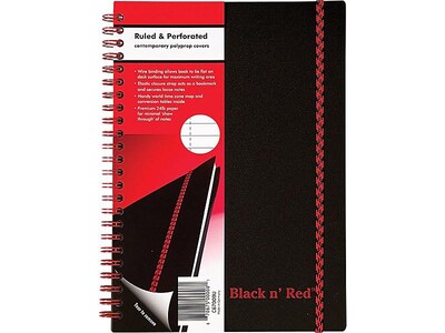 Black N' Red Professional Notebooks, 5.875" x 8.25", Wide Ruled, 70 Sheets, Black (JDK-C67009)