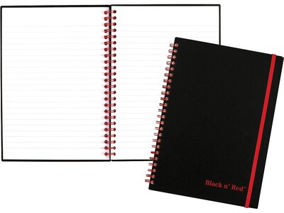 Black N' Red Professional Notebooks, 5.875" x 8.25", Wide Ruled, 70 Sheets, Black (JDK-C67009)