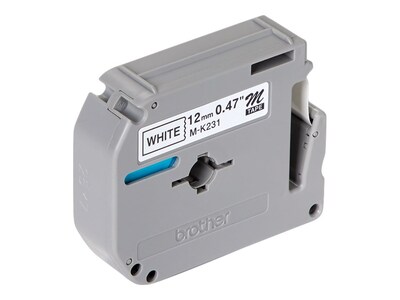 Brother M231 Label Maker Tape, 1/2"W, Black On White