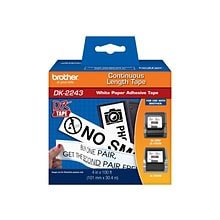 Brother DK-2243 Extra Wide Width Continuous Paper Labels, 4 x 100, Black on White (DK-2243)