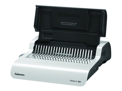 Fellowes Pulsar-E Comb Binding Machine, 300 Sheet Capacity, White/Black (5216701)