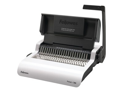 Fellowes Pulsar+ Comb Binding Machine, 300 Sheet Capacity, White/Black (5006801)