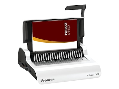 Fellowes Pulsar+ Comb Binding Machine, 300 Sheet Capacity, White/Black (5006801)