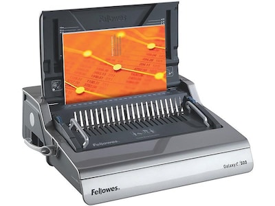 Fellowes Galaxy-E Comb Binding Machine, 500 Sheet Capacity, Metallic Silver/Black (5218301)