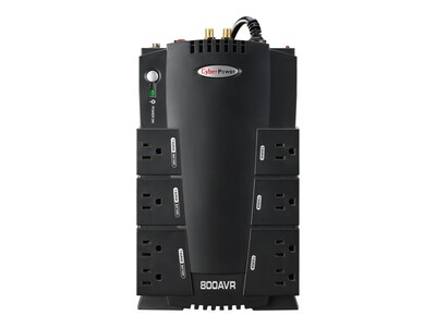 CyberPower AVR Series Compact Battery Backup & Surge Protector w/ USB, 8 Outlets (CP800AVR)