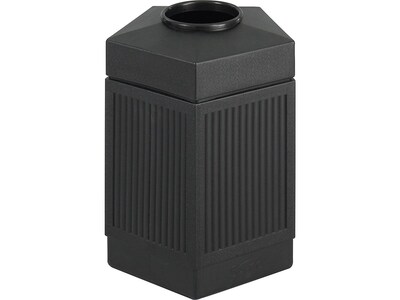 Safco Canmeleon Indoor, Outdoor Trash Can w/ no Lid, Black Plastic, 45 Gal. (9486BL)
