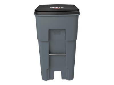 Rubbermaid BRUTE Rollout Plastic Outdoor Trash Can, 65 Gallon, Gray (FG9W2100GRAY)