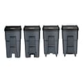 Rubbermaid BRUTE Rollout Outdoor Trash Can with Hinged Lid, Gray Plastic, 65 Gallon, Gray (FG9W2100G