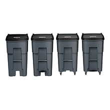 Rubbermaid BRUTE Rollout Plastic Outdoor Trash Can, 65 Gallon, Gray (FG9W2100GRAY)