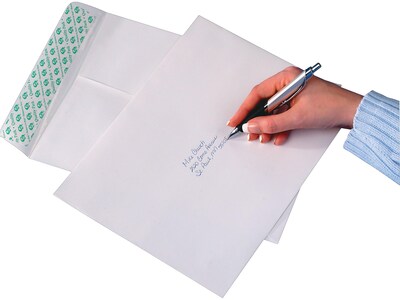 Quality Park Tech-No-Tear Redi-Strip Catalog Envelopes, 9" x 12", White, 100/Box (QUA77390)