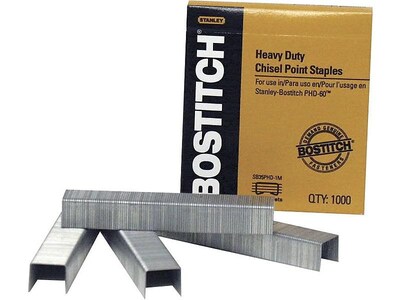 Bostitch Staples, 13/32" Leg Length, 1000/Box (SB35PHD-1M)