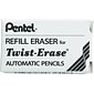 Pentel Twist-Erase Mechanical Pencil Eraser Refills, White, 3/Pack (E10)